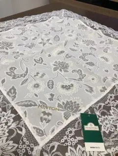 未使用タグ付　MINTON レース　カバー　クロス　　58×58㎝