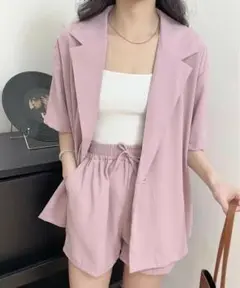 定価6790円　新品タグ【Chiina】オーバーサイズジャケット+ショートパンツ