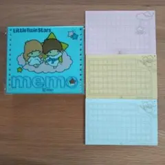 昭和サンリオ　キキララ　ピックアップメモケース、スペア用紙 LittleTwinStars/リトルツインスターズ/キキララ・PIC-UP MEMO