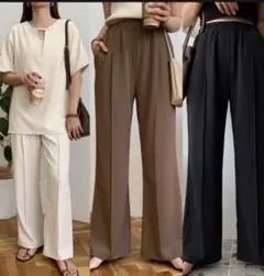 BLATE さらてろリラックスワイドパンツ　エクリュ