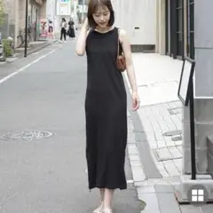 nugu may ニットホルターネックロングワンピース
