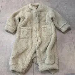 フリースロンパース クリーム色 95cm未満