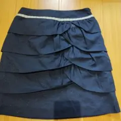 ネイビーフリルタイトスカート　プライドグライド