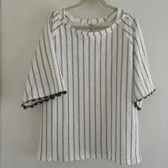 半袖ストライプTシャツM