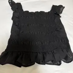 ブラック ノースリーブ トップス M