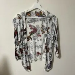 花柄オープンフロントカーディガン