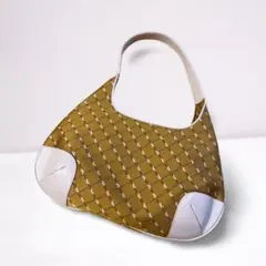 【美品】UNO KANDA ワンショルダーバッグ モノグラム ゴールド×ピンク