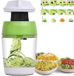 野菜スライサー スパイラルカッター 容器付き スパイラルスライサー