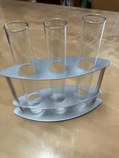 試験管花器フラワースタンド、シルバー