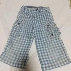DOUBLE.B 水色チェックカーゴパンツ