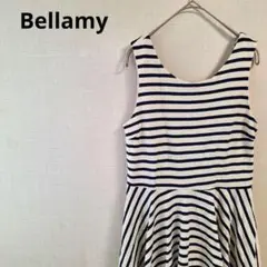 Se2497【Bellamy】ボーダーノースリーブワンピース　綿100