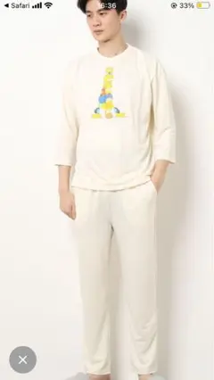 シンプソンズ　ルームウェア　パジャマ　セットアップ　Tシャツ パンツ　上下セット