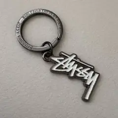 Stussy シルバー ブラック キーホルダー