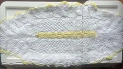 白と黄色　ハンドメイド　ドイリー