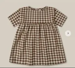 Chestnut Gingham Dress 1-2y ワンピース