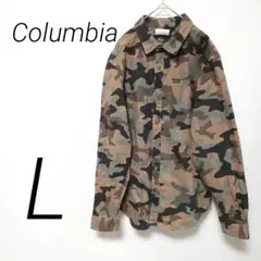 Columbia 迷彩柄 長袖シャツ Lサイズ　ポケット　カジュアル　厚手