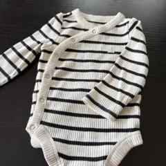 baby GAP 白黒ストライプロンパース 3-6ヶ月