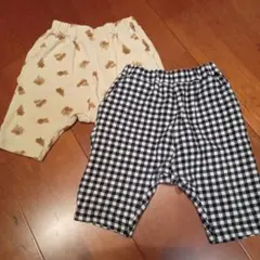 GU baby サマナルパンツ 90サイズ プードル柄　黒チェック
