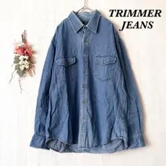 90s TRIMMER CRAFTトリマークラフト　フーデッドデニムシャツ　L iroma..aranciatoR & D.M.Co- オールドマンズテーラー コットン