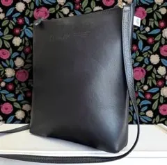 極美品✨クーポール　内側花柄リバティ　ショルダーバッグ レザー　ブラック
