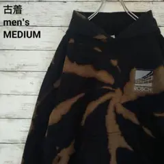 古着 GILDAN ギルダン パーカー ブリーチ タイダイ ブラック M