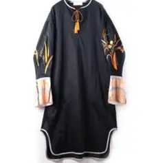 Jacquard Cuffs Embroidery Dress 希少 美品