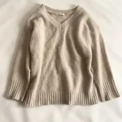 ウィムガゼット フォックス Vネックプルオーバー ベージュ ゆったり