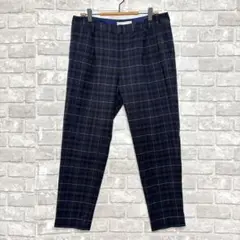 限定 ロペピクニック XL チェック柄 テーパードパンツ ブルー 大きいサイズ