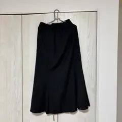 美品humpy 黒 ロングフレアスカート M〜L 上品