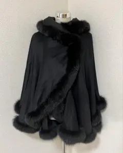 美品】BALMAIN バルマン カシミヤ フォックス コート ポンチョ