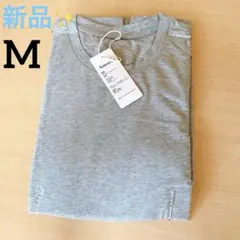 新品✨メンズ　長袖　シャツ　グレー　【M】　シンプル　おしゃれ　吸汗通気