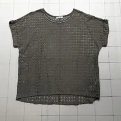 ト2505-11-4370 ドレスキップ　ビジュー付き　総レースカットソー　Ｍ