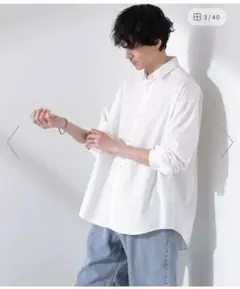 nano universe ビッグドレープシャツ ホワイト