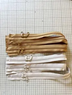 コイル ファスナー 60cm 両開き ベージュ2本薄茶3本　YKK