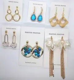 お買い得)ハンドメイドゴールドピアス　6点おまとめ品