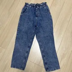 GU GIRLSデニムウエストギャザーパンツ　L(160)