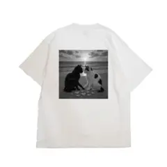 【未使用品】ハイクオリティー Tシャツ 猫　海辺　ハート