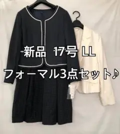 新品☆17号LL♪フォーマルスーツ3点セット!着回しOK☆h674