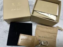 BURBERRY ベージュ レザー キーホルダー