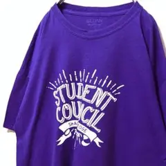 ギルダン スチューデントカウンシルシャドーリッジ Tシャツパープル紫XL古着