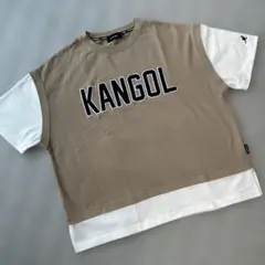 KANGOL ベージュ ロゴ 半袖Tシャツ