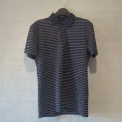 《良品》UNIQLO　メンズストライプポロシャツ　通気性速乾UVカット素材