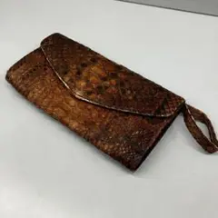パイソンレザークラッチバッグ 長財布型バッグ 蛇革バッグ パーティーバッグ