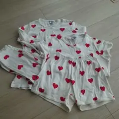 PETIT BATEAU ハート柄パジャマセット 8ans