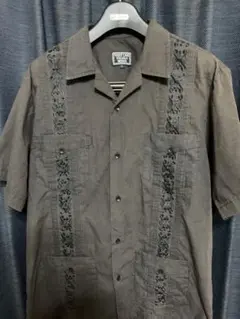 WEST LINE 刺繍入り半袖シャツ Lサイズ グレー