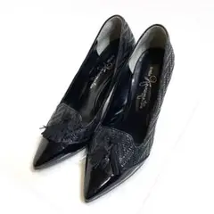 ★極美品★ 銀座かねまつ エナメル リボン 23.5