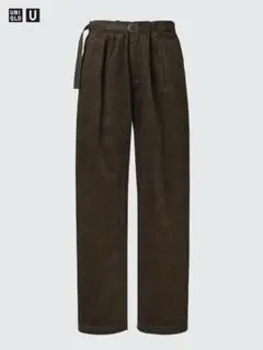 大人気UNIQLO U コーデュロイタックパンツ ダークブラウン