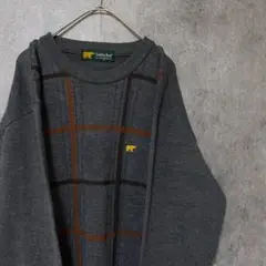 90S vintage 柄ニット セーター メンズ M 古着 個性派 A3