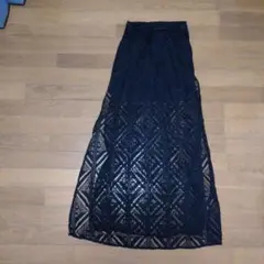 H&M 黒 レース ロングスカート EU32