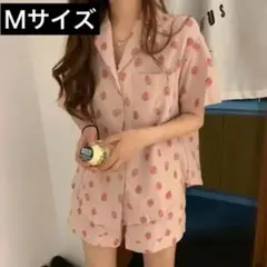 訳あり特価　レディースパジャマ 上下セット春夏秋イチゴ柄Mルームウェア